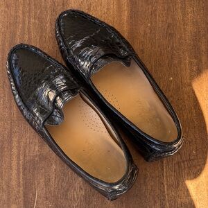 Cole Haan Black Croc-Embossed Loafers